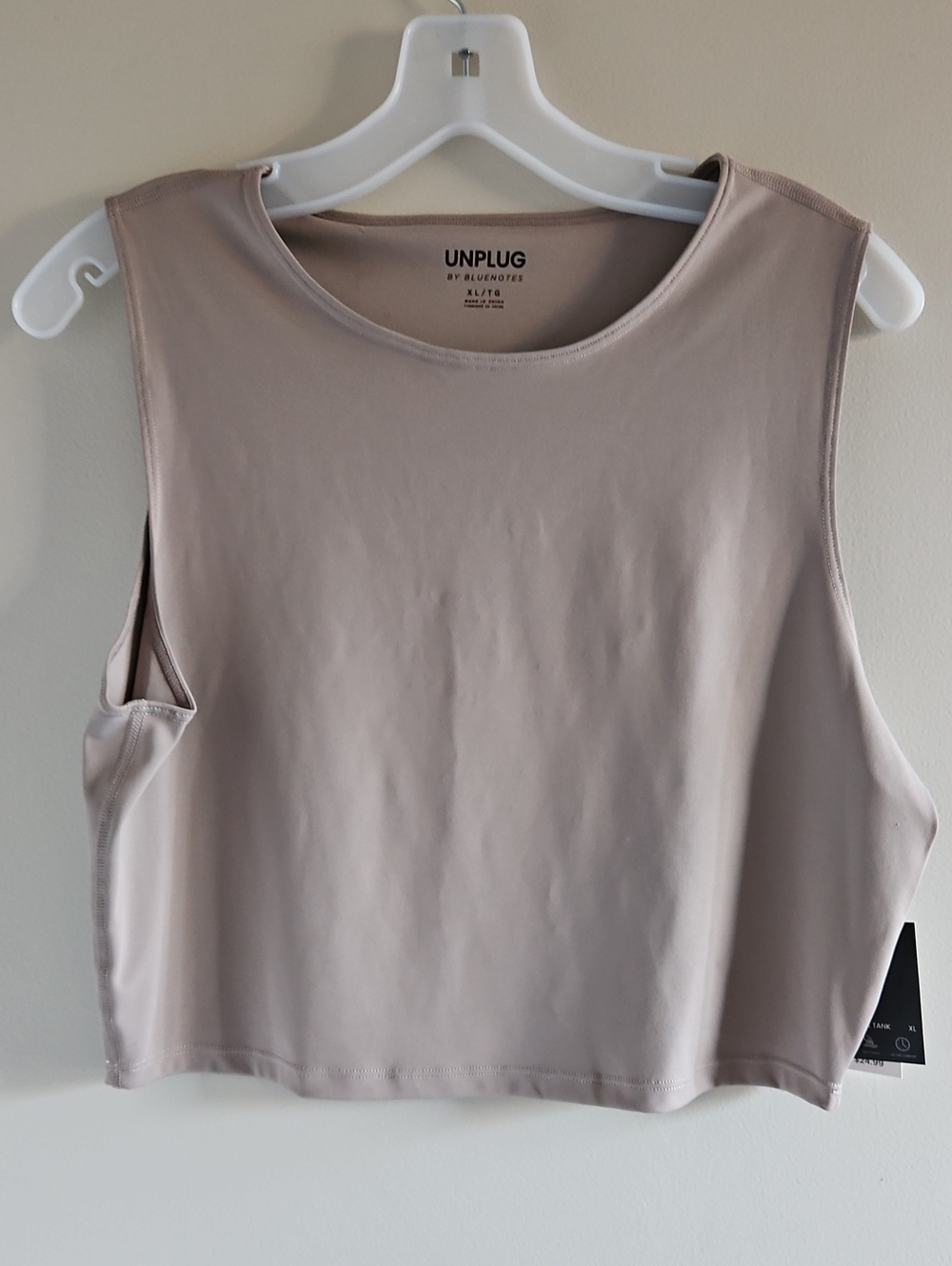 Taupe Sleeveless High Neck Crop Tank